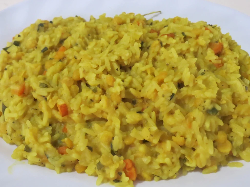 Barbados Food - Yellow Split Pea Rice & Salt Fish Gravy
