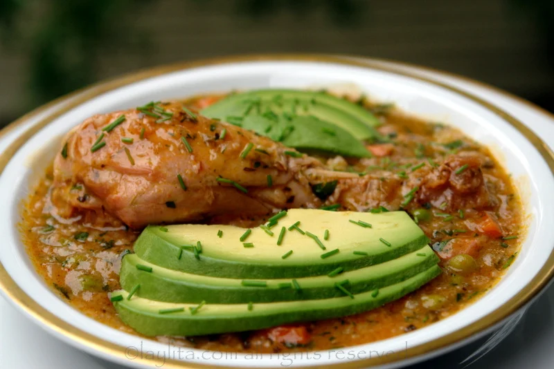 Ecuadorian Food - Aguado de Gallina (Ecuadorian Chicken Rice Soup)