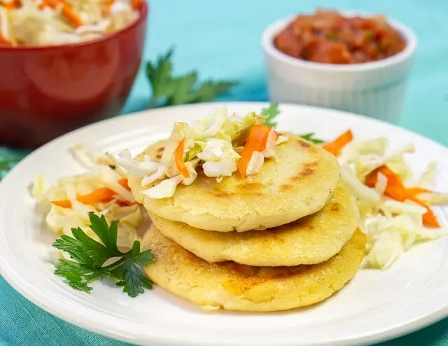Honduran Food - Salvadoreñas (Stuffed with Cheese and Avocado)