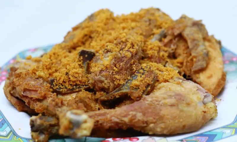 Indonesian recipes - Ayam Goreng Kremes (Fried Chicken with Crispy Spiced Flakes)