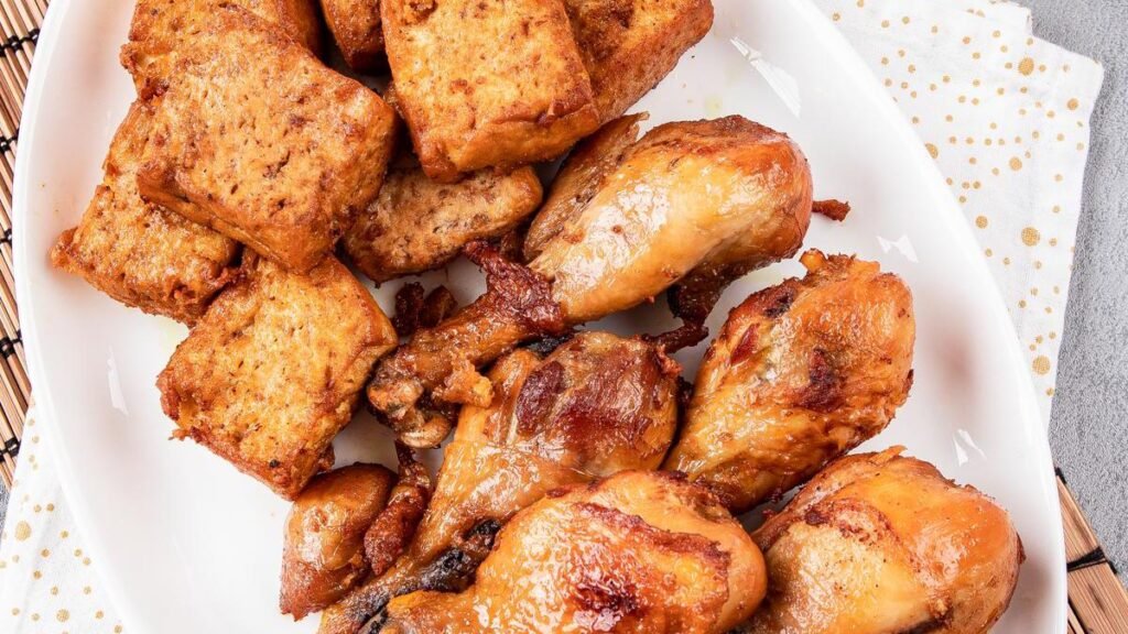 Indonesian recipes - Ayam dan Tahu Bacem (Javanese Deep-Fried Chicken and Tofu)