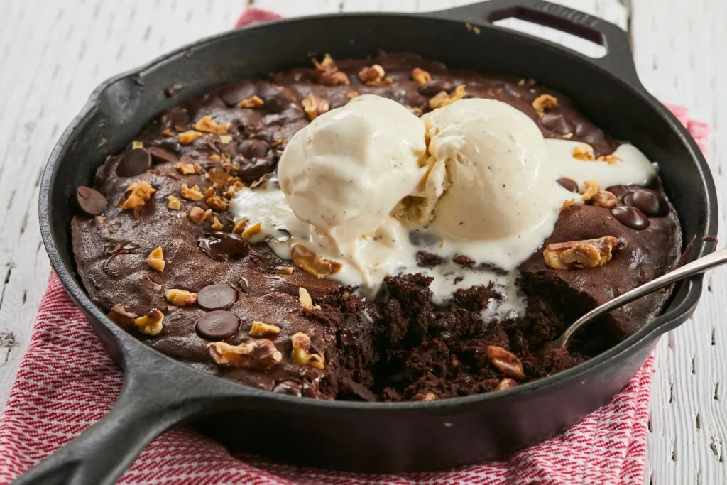 Irish Food - Skillet Fudgy Brownie Pudding