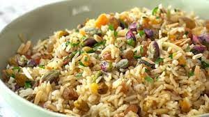 Libyan Food - Rice Pilaf with raisins and almonds