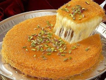 Libyan food recipes - Kunafa or Knafeh (Layered Pastry with Cheese)
