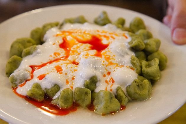 Turkmenistan Food - Spinach Manti (Spinach Dumplings)