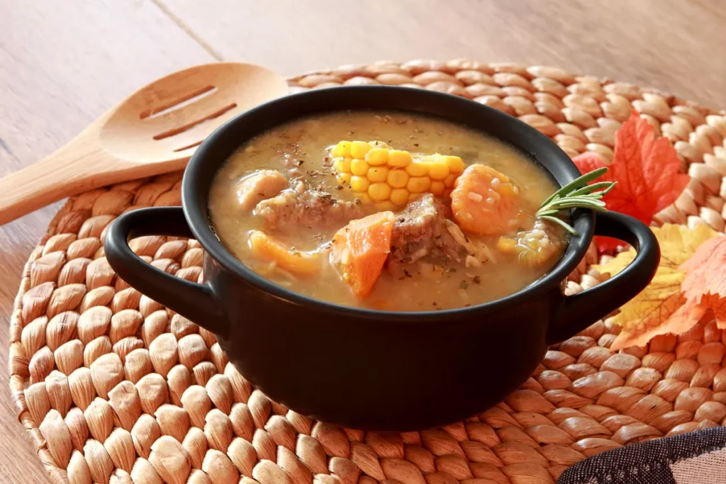Venezuela Food - Hervido (chicken or beef soup with corn and vegetables)