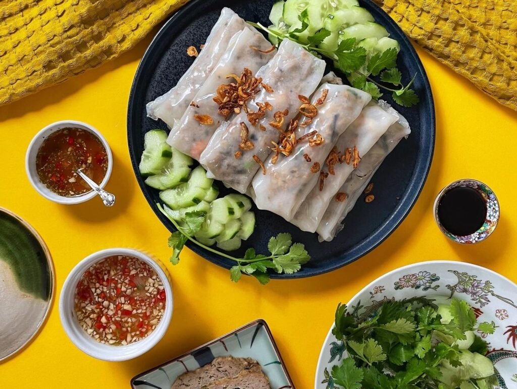 Vietnamese Food - Bánh Cuốn (Steamed Rice Rolls)