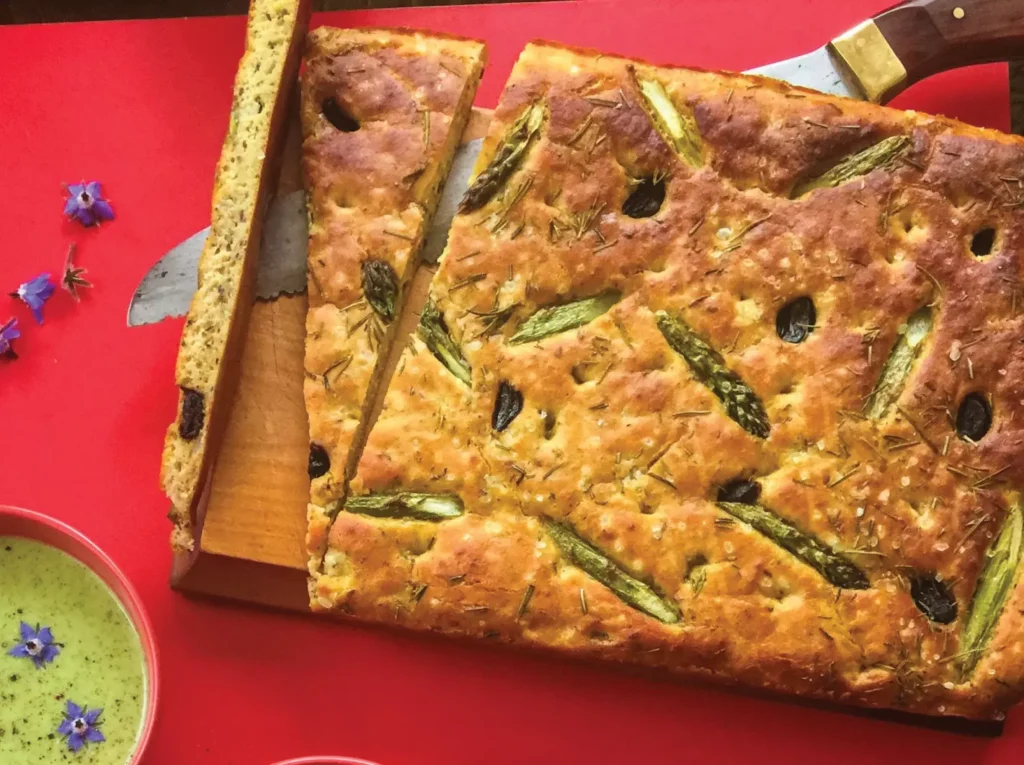 New Zealand Vegetarian Recipes - Asparagus Focaccia
