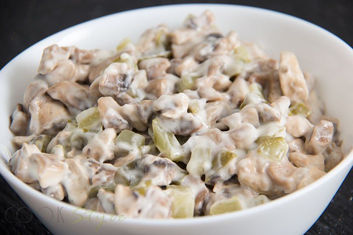 Romanian Food - Mushroom and Mayo Salad