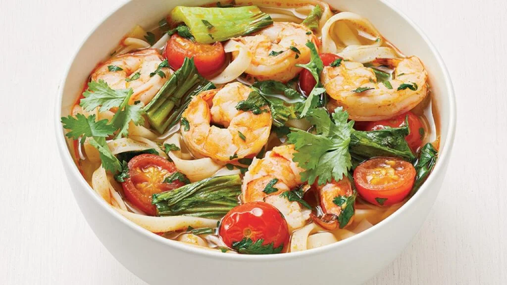 Thai Food - Hot and sour noodle soup with prawns