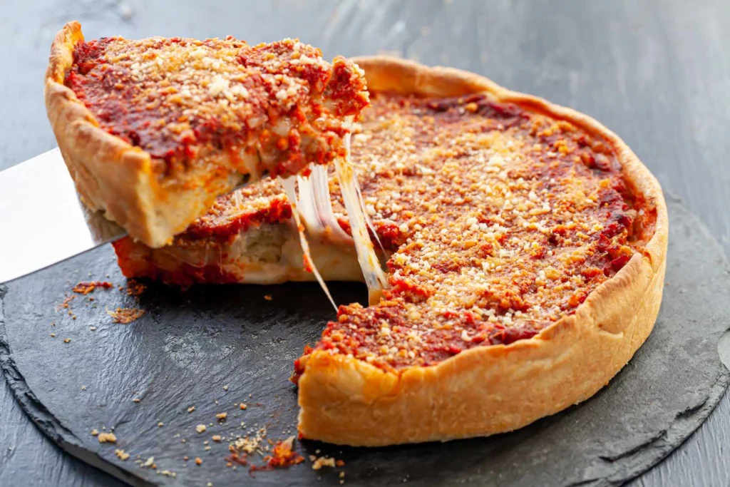 American Cuisine - Chicago Deep-Dish Pizza: Thick and Delicious