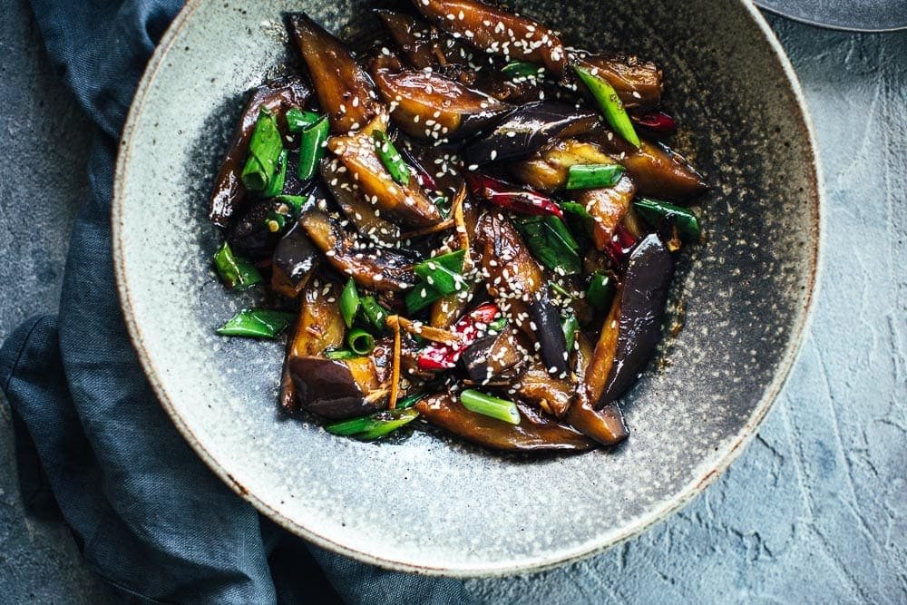 Chinese Vegan Food - Chinese Eggplants with Chili Garlic Sauce