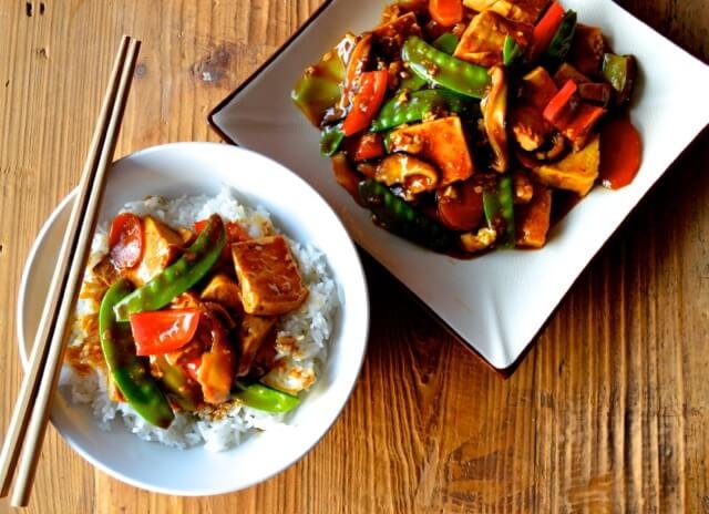 Chinese Vegan Food - Quick and Easy Braised Tofu (Hong Shao Dofu)