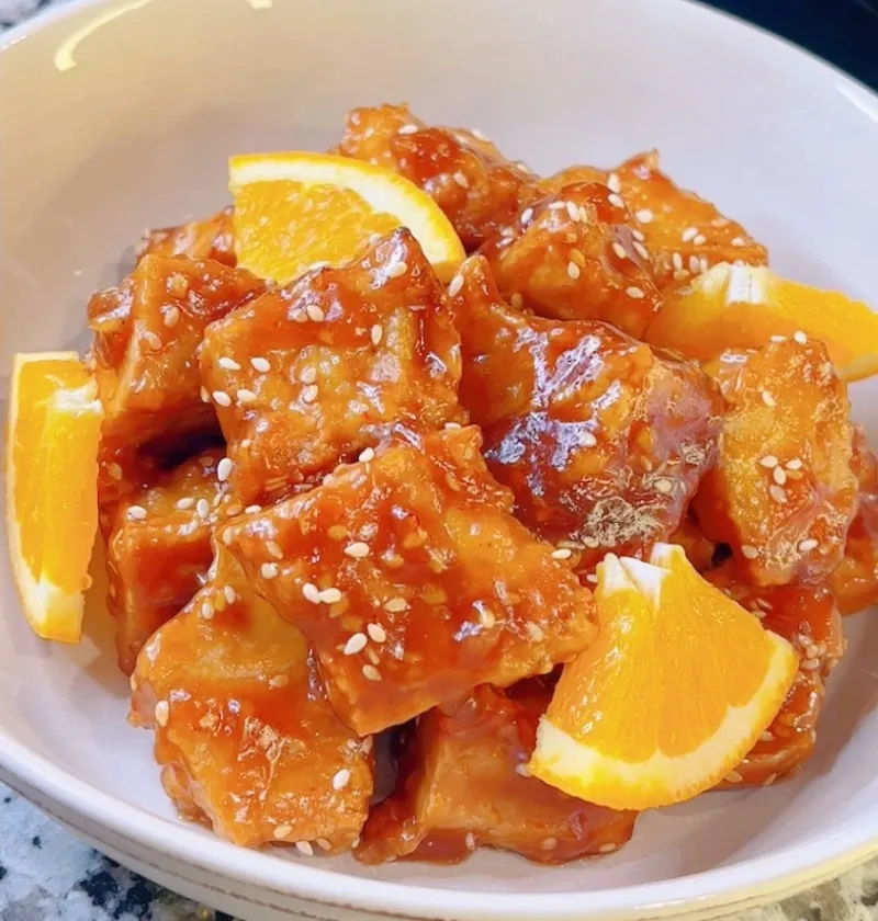 Chinese Vegan Food - Vegan Orange “Chicken”