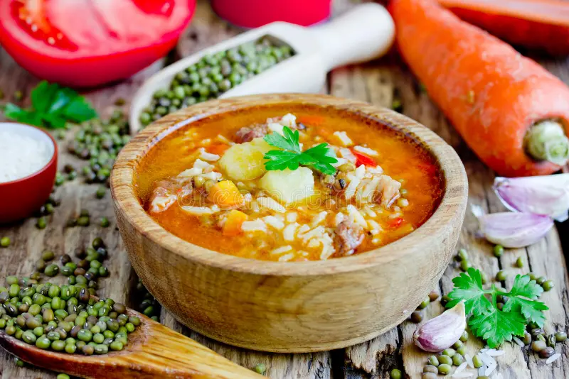 Uzbek Food - Mashhurda (Mung Bean Soup with Beef)