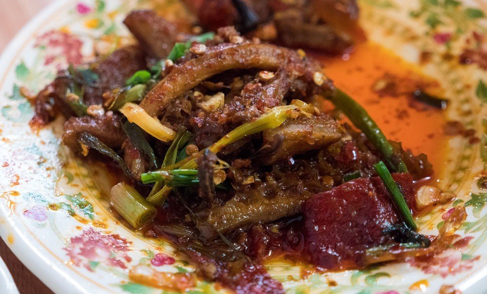 Bhutan Food - Shakam Paa (Dried Beef with Red Chilies)