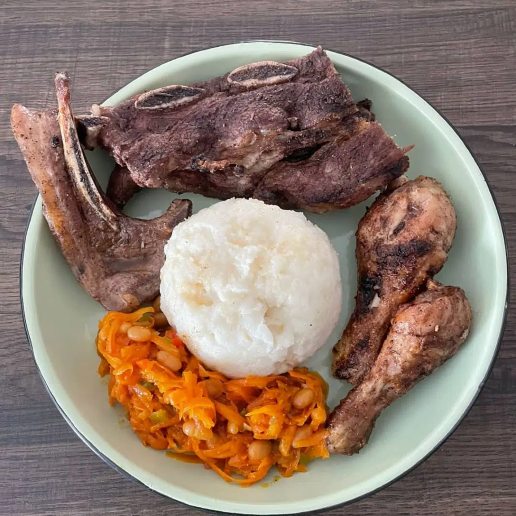 Lesotho Food - Molomo (le Spit Roast - Tender, succulent meat)