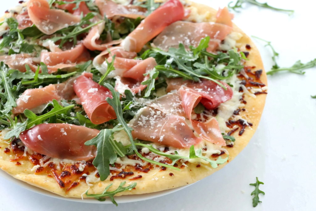 All American Pizza - Prosciutto Crudo E Rucola Pizza (Pizza with Prosciutto and Fresh Arugula)