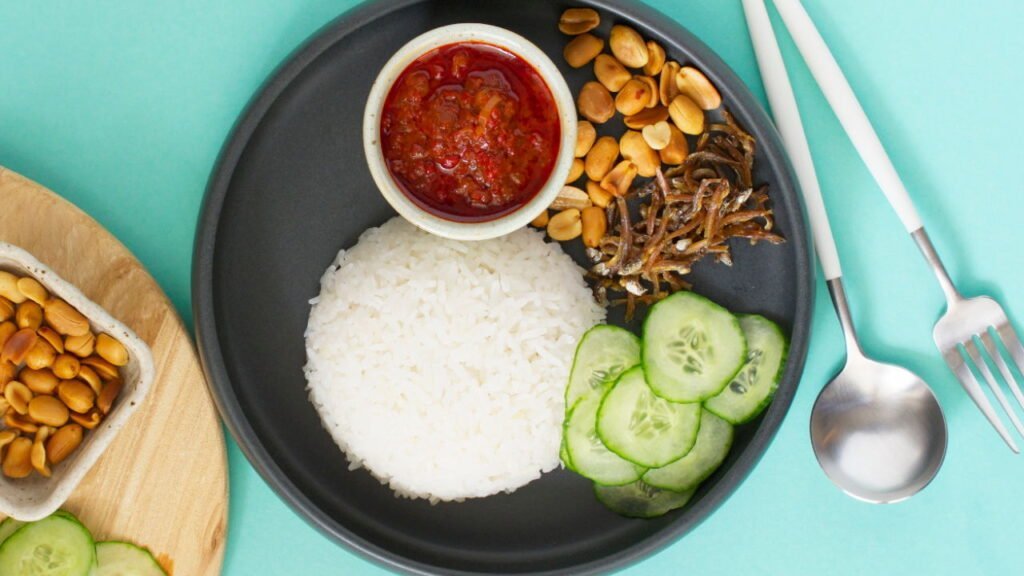 Brunei’s Food - Nasi Lemak (Fragrant Rice Served with Various Accompaniments)