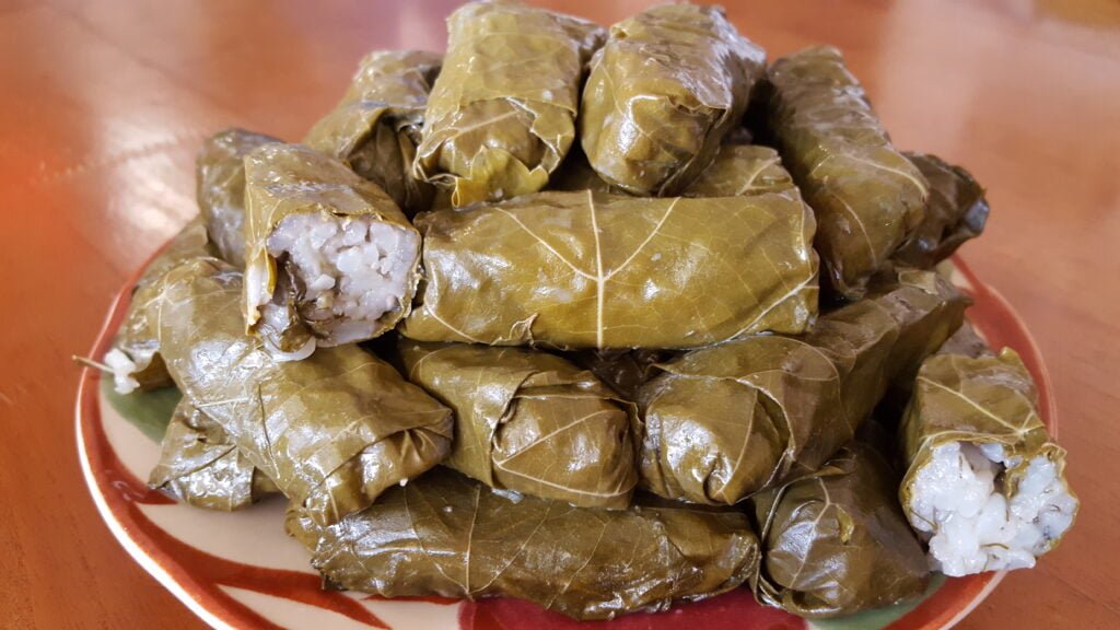 Burkina Faso Food - Dolmades (Bite-Sized Parcels of Grape Leaves Stuffed with Rice)