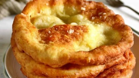 Czech Food - Langoš (Fried Dough) 