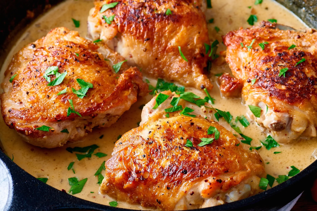 Gabon Cuisine - Creamy French Mustard Chicken